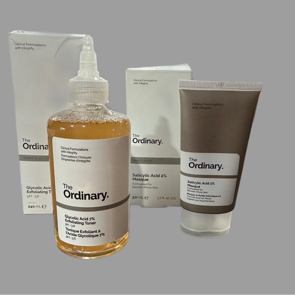 The Ordinary Glycolic Acid 7% Toning Solution and masque